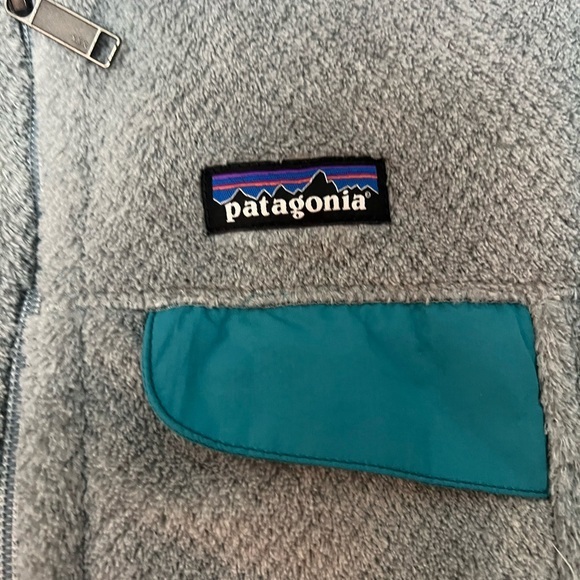 Patagonia Re-Tool Common Threads Gray Green Zip‎ Up Fleece Vest Small Outerwear - Picture 4 of 4